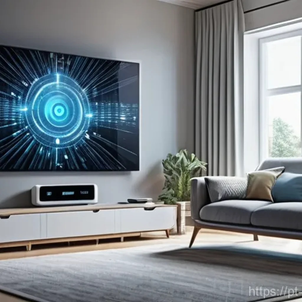 사물인터넷 보안의 미래 전망 - **Prompt:** A visually stunning, high-tech depiction of Artificial Intelligence as a silent guardian...