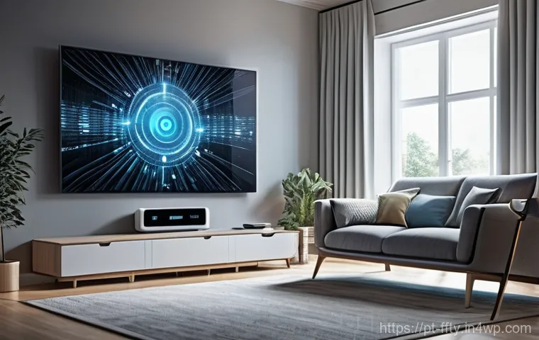 사물인터넷 보안의 미래 전망 - **Prompt:** A visually stunning, high-tech depiction of Artificial Intelligence as a silent guardian...