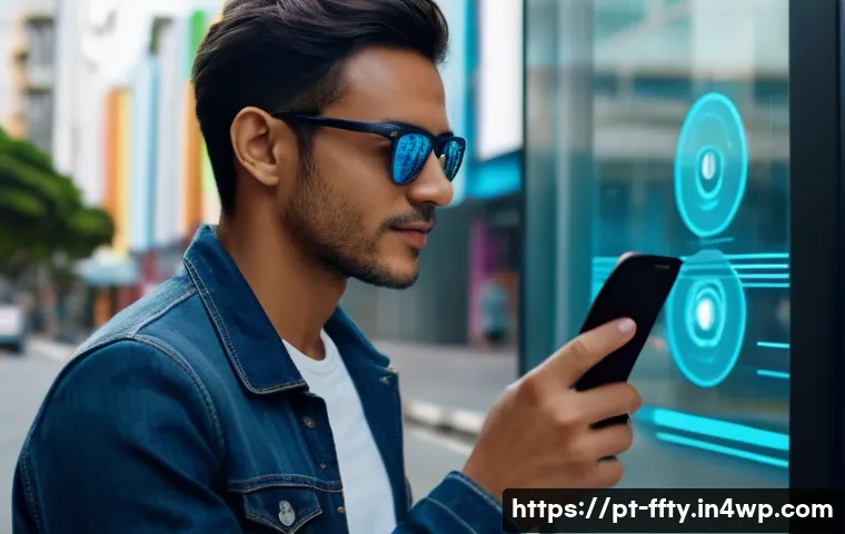 스마트폰 보안의 미래 - A modern Brazilian young adult using a sleek smartphone with ultrasonic fingerprint sensor under the...