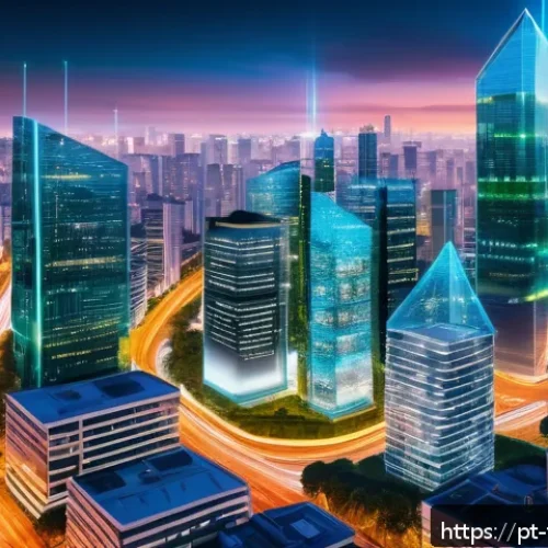 Home 31 블록체인 기술의 인증 및 보안 - A futuristic Brazilian cityscape at dusk, showcasing a vibrant digital network overlay symbolizing b...