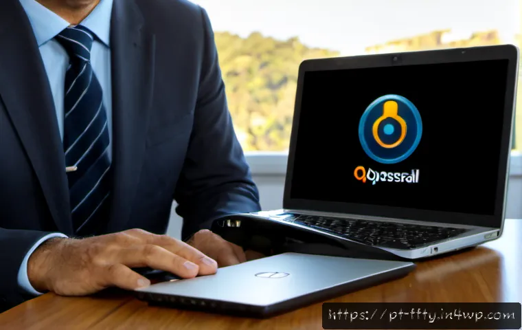 디지털 변환의 보안 과제 - Photorealistic cybersecurity scene in a modern Portuguese-speaking small business office, a middle-a...