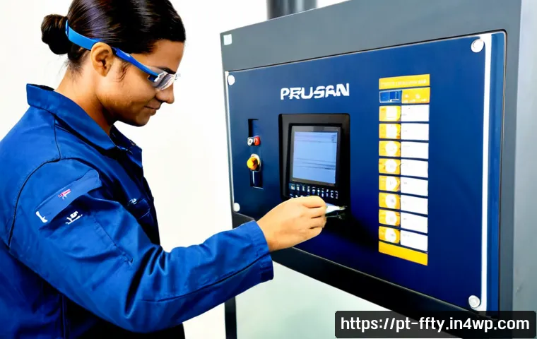 CNC 머신 보안 관리 - Photorealistic modern CNC machining workshop in Brazil, a skilled technician wearing safety glasses ...